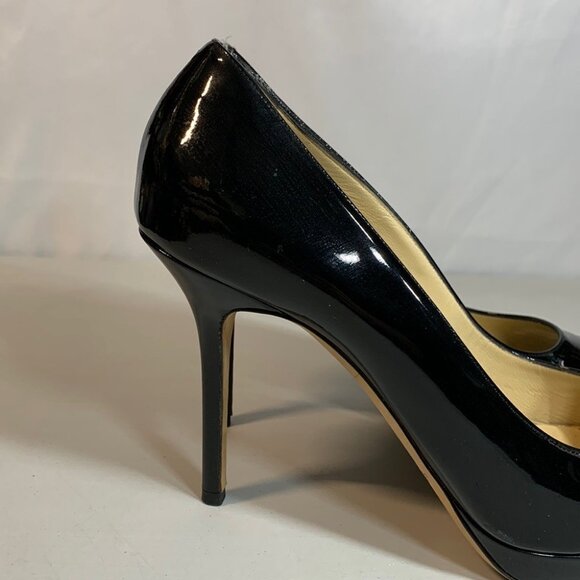 Jimmy Choo Pumps Black Patent Leather Pointed Toe Heels - Picture 3 of 14